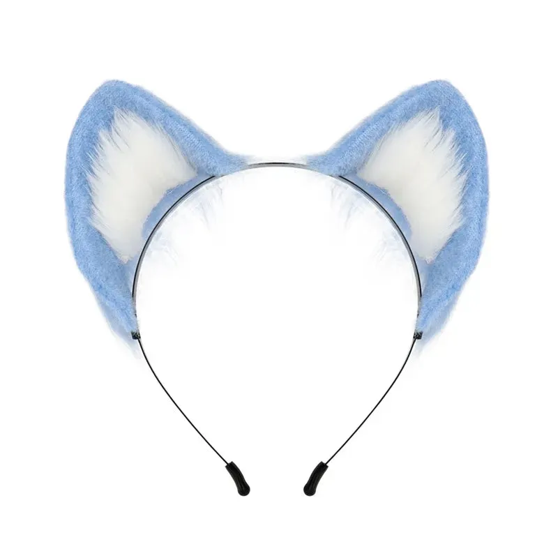 Cute Cat Ear Cosplay Hair Hoop with Flower Hairpin Woman Teens Headband for Live Broadcast Cartoon Carnivals Hairband