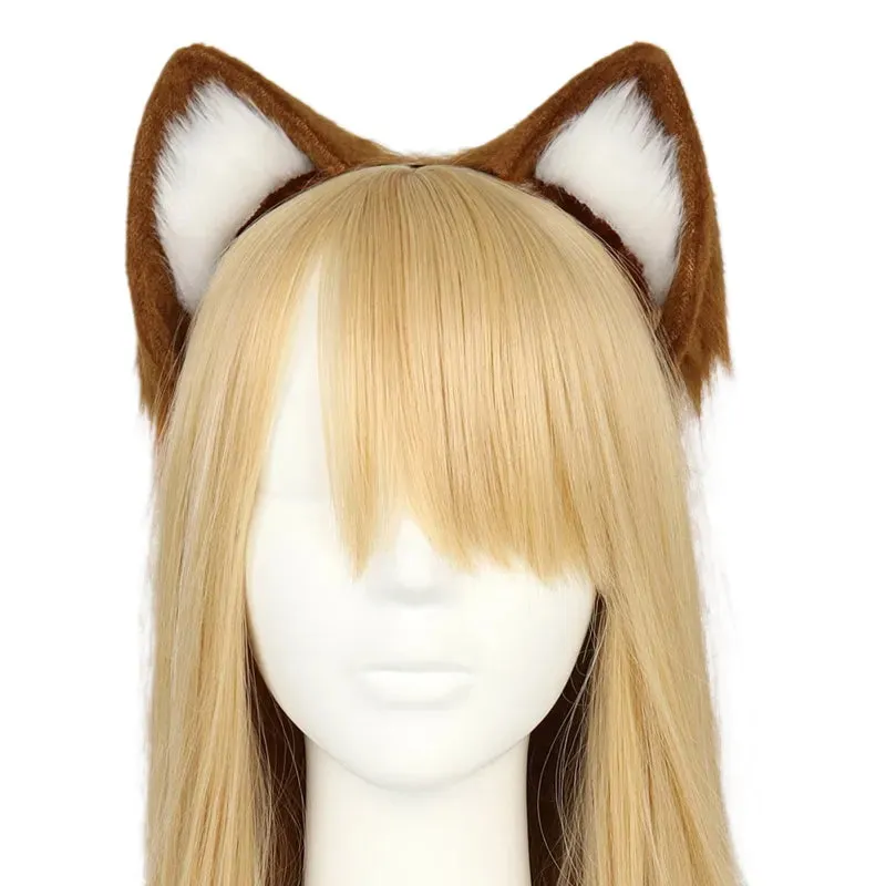 Cute Cat Ear Cosplay Hair Hoop with Flower Hairpin Woman Teens Headband for Live Broadcast Cartoon Carnivals Hairband