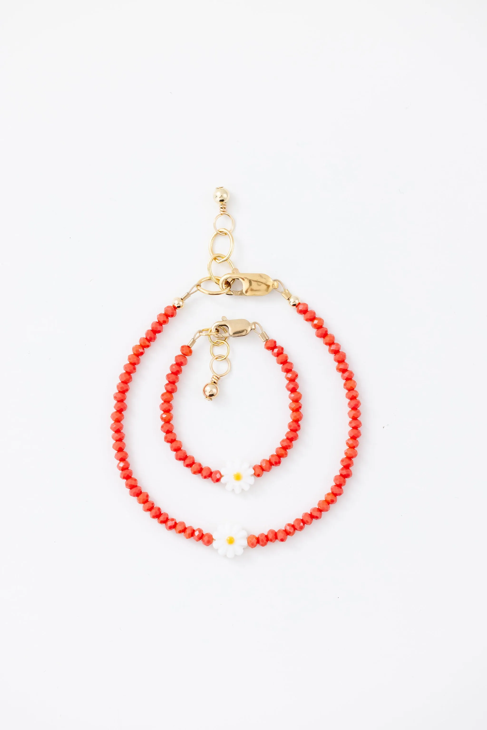 Daisy Mom   Mini Bracelet set (Coral 4MM Beads)