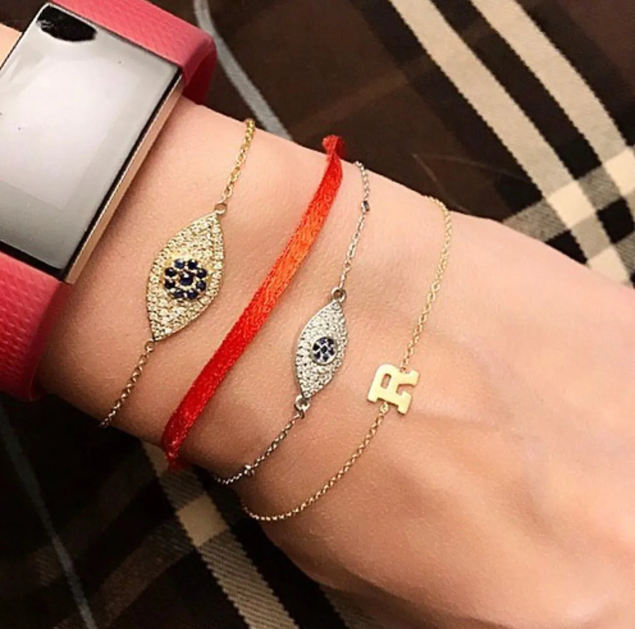 Diamond & Blue Sapphire Evil Eye Bracelet