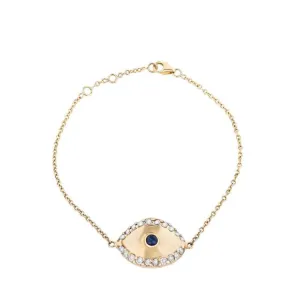 Diamond & Sapphire Evil Eye Diamond Bracelet