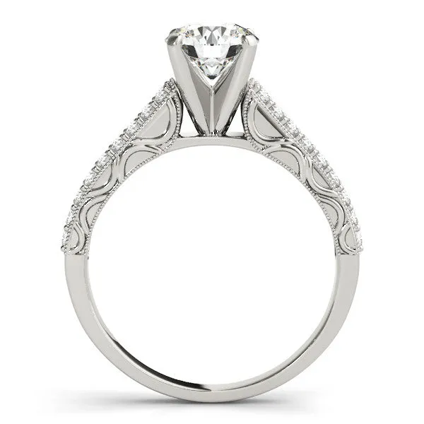 Double Diamond Band Moissanite Engagement Ring - Delilah