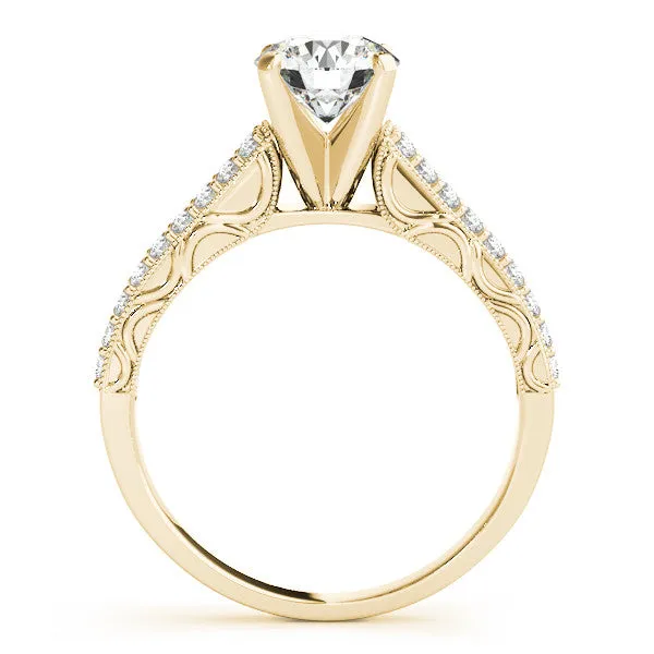 Double Diamond Band Moissanite Engagement Ring - Delilah