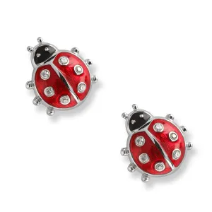 Enamel Ladybug Stud Earrings