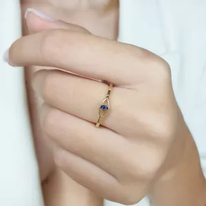 Evil Eye Ring With Blue Sapphire
