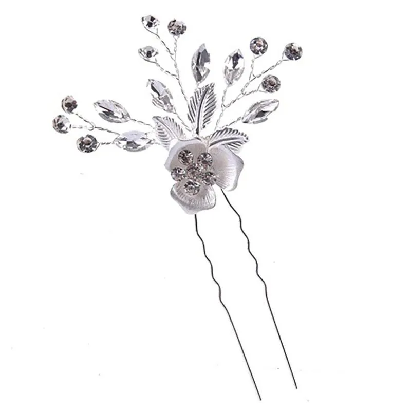 Exquisite Bridal Flower Rhinestone Adorned Tiara