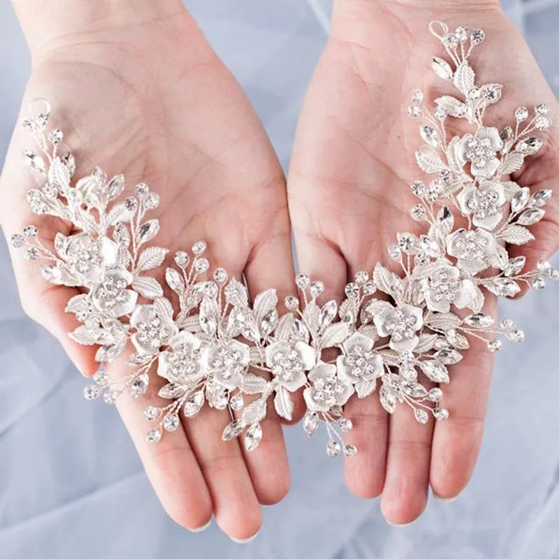Exquisite Bridal Flower Rhinestone Adorned Tiara