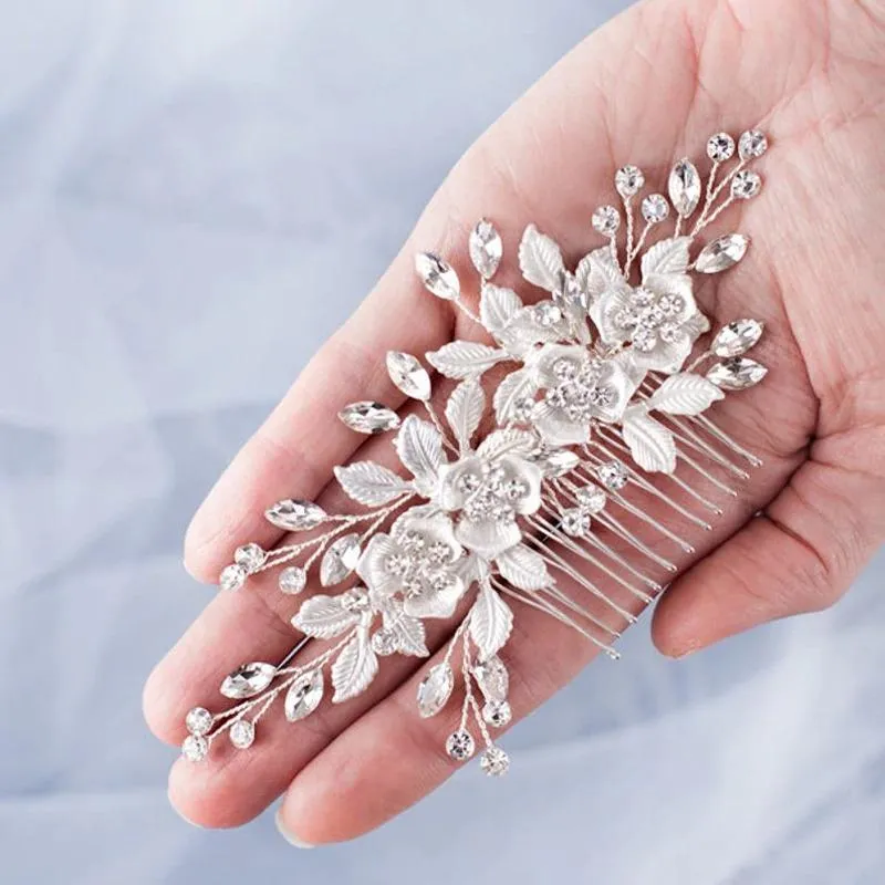 Exquisite Bridal Flower Rhinestone Adorned Tiara