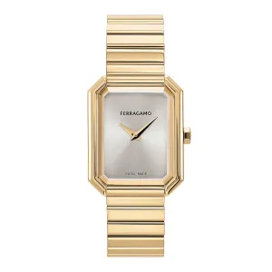 Ferragamo Crystal Gold-Tone Stainless Steel Bracelet Watch 26.5x33.5mm - SFS800424