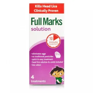 Full Marks Head Lice Solution (4 Treatments: 200ml Bottle   Comb)