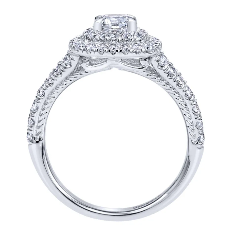 Gabriel and Co Double Halo Diamond Engagement Ring