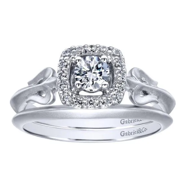 Gabriel and Co White Gold Curved Band