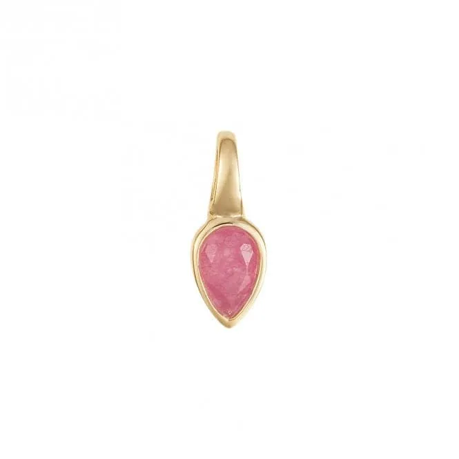 Gold Plated Birthstone Pink Quartz Pendant P5220