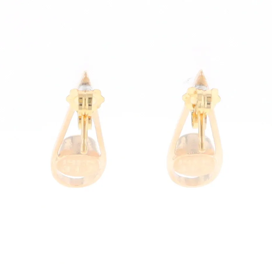 Gold Quartz Round Inlaid Teardrop Earrings - G2