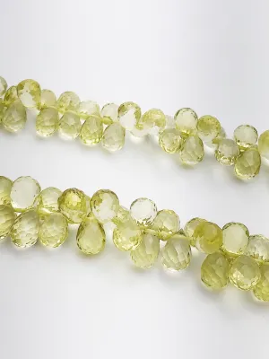 HALF OFF SALE - Lemon Quartz Faceted Gemstone Beads, Full Strand, Semi Precious Gemstone, 8"