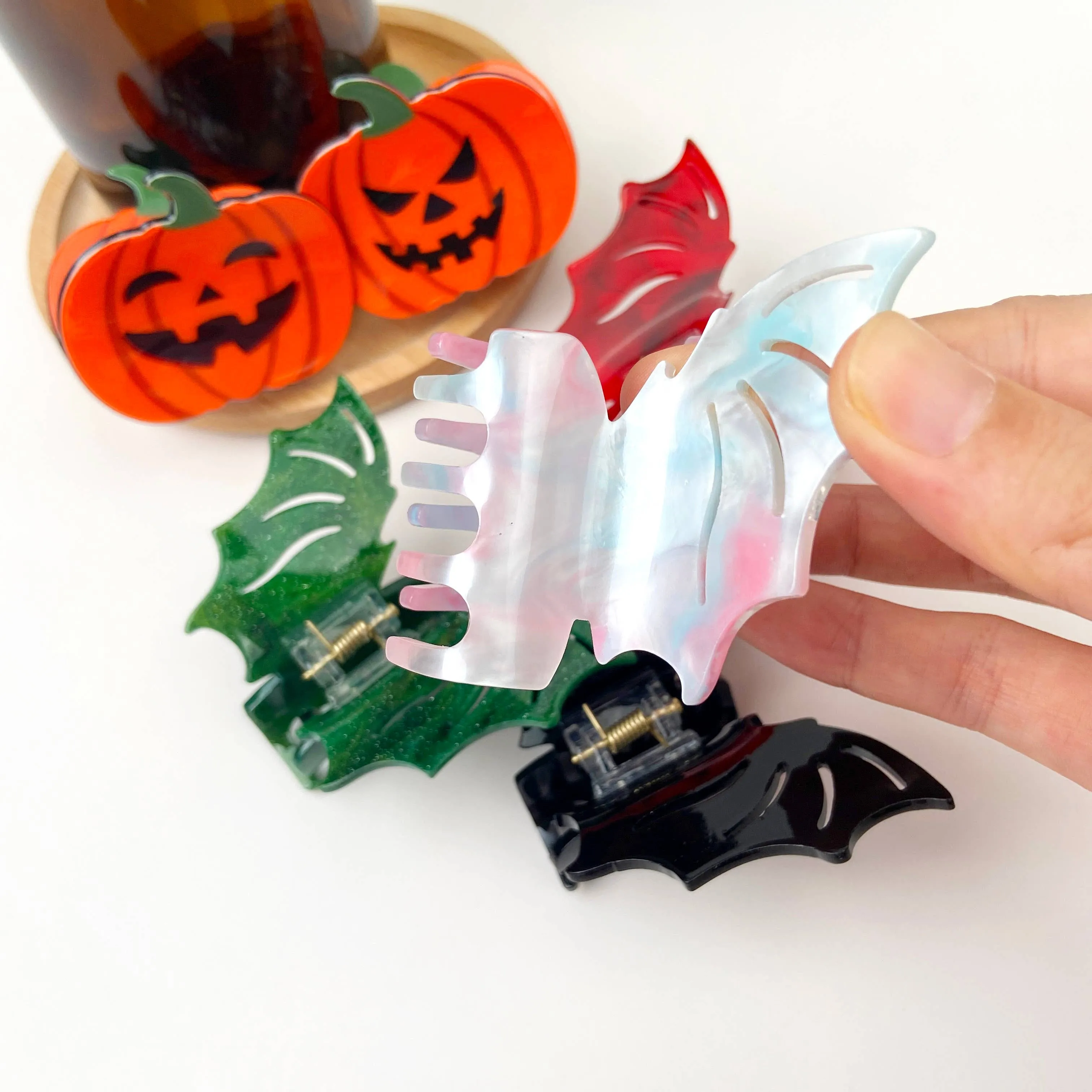 Halloween costume lovely bat hair clip: Black