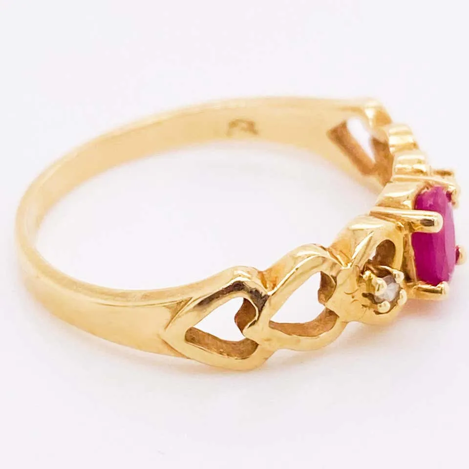Heart Ruby Ring