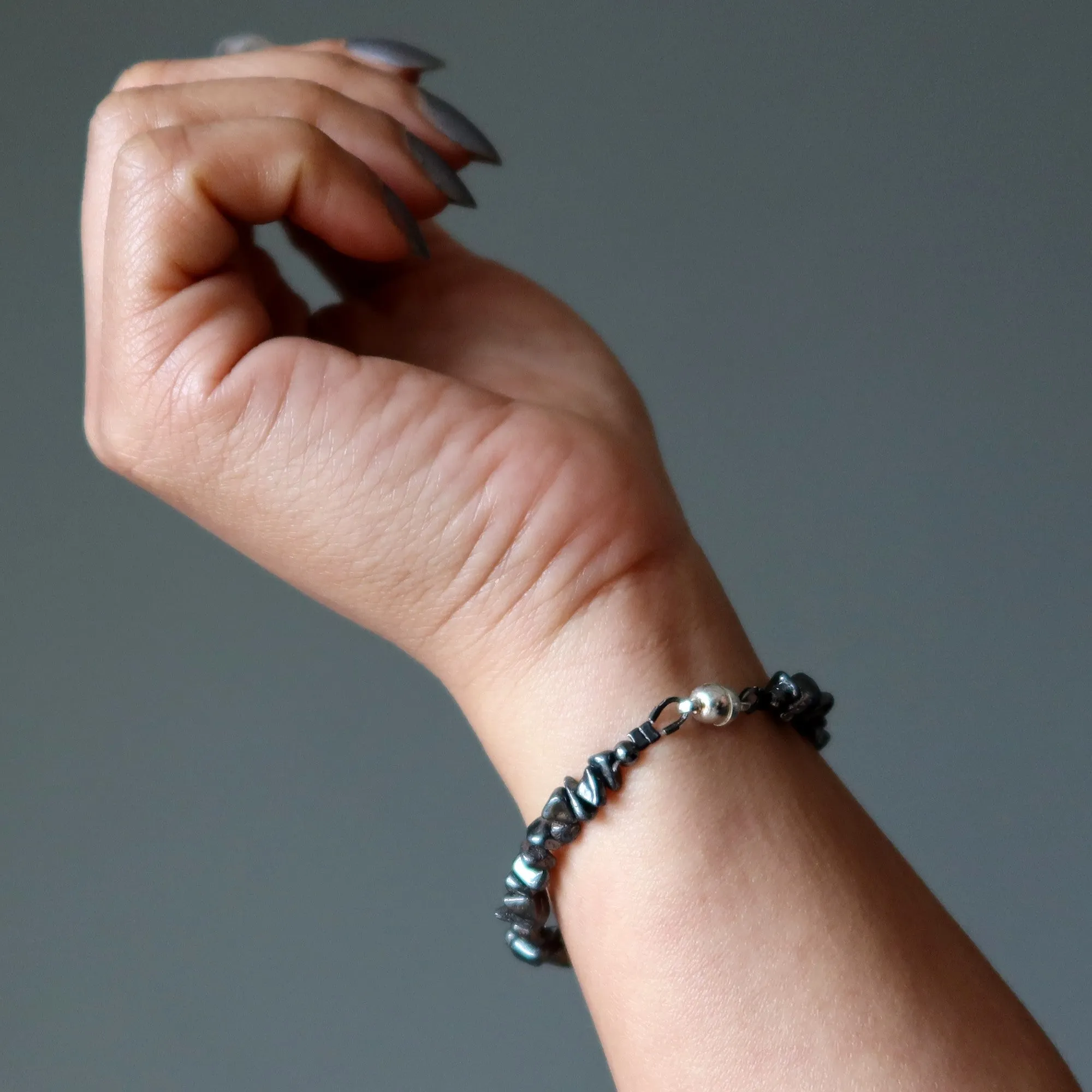 Hematite Bracelet Charming Clasp Crystal