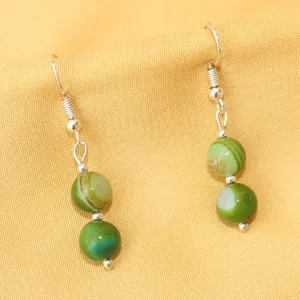 Imeora Parrot Green 8mm Agate Earrings