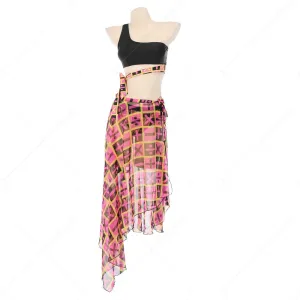 JoJo Trish Derivative Cosplay Swimsuit with Beach Skirt