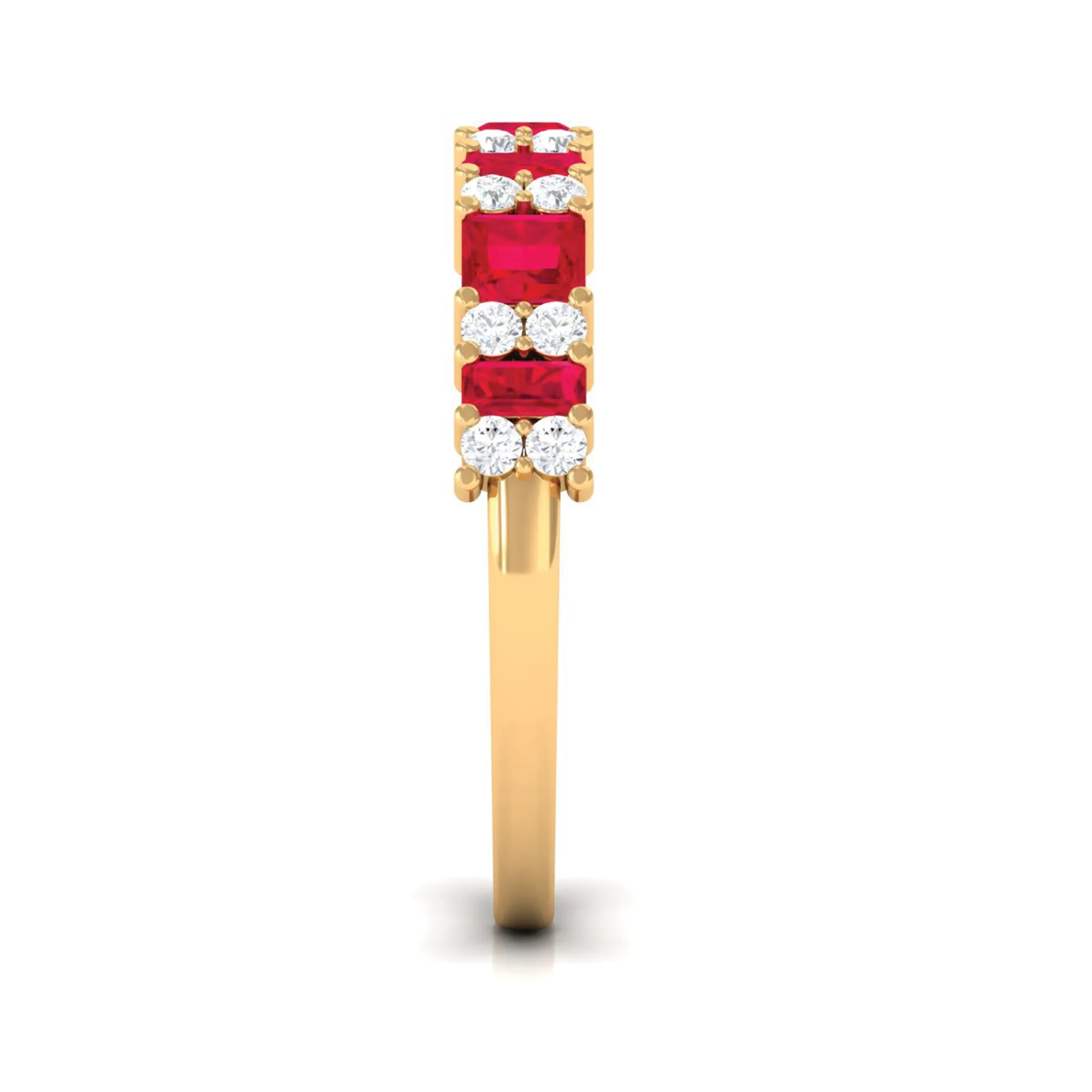 Lab Grown Ruby and Diamond Classic Eternity Band Ring