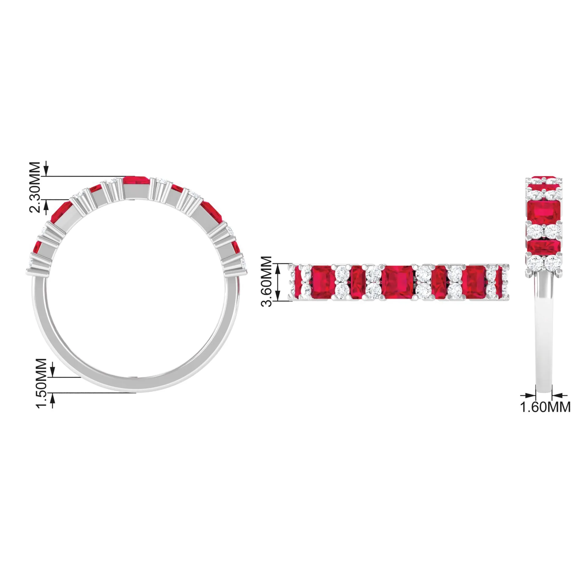 Lab Grown Ruby and Diamond Classic Eternity Band Ring