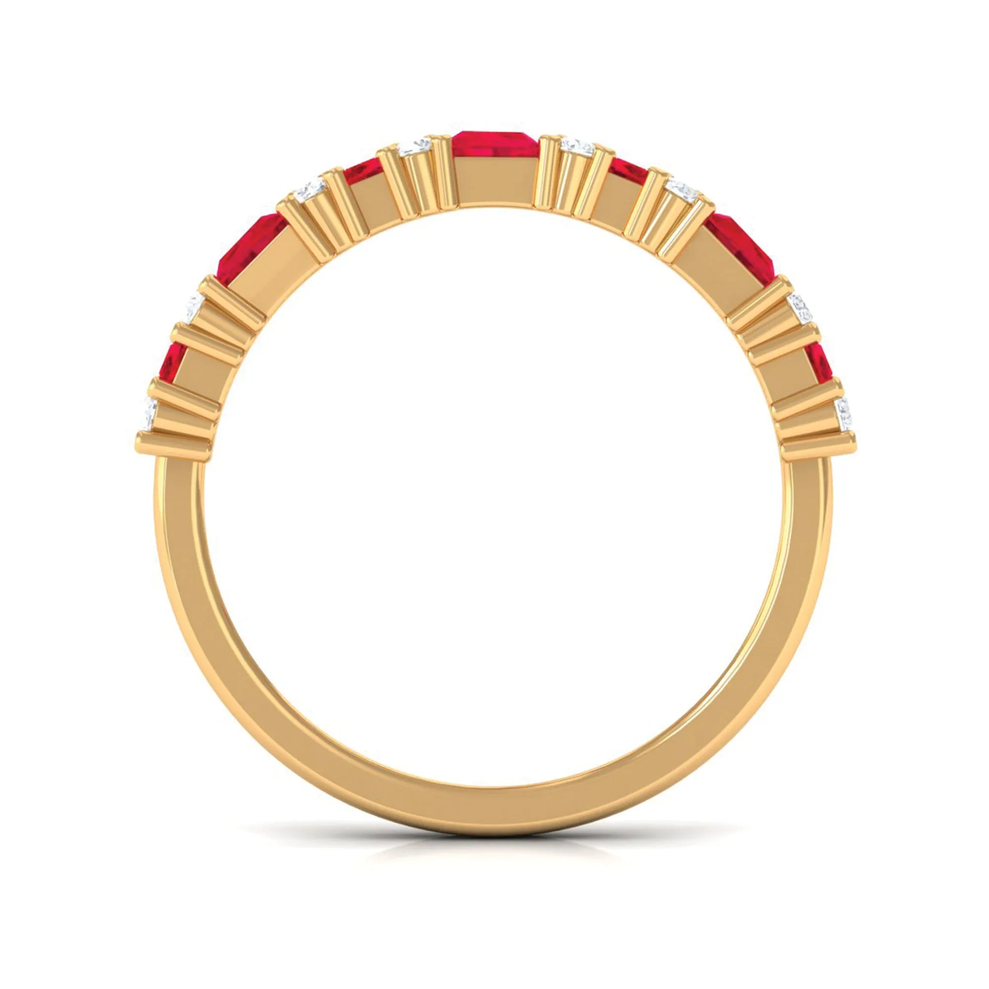 Lab Grown Ruby and Diamond Classic Eternity Band Ring