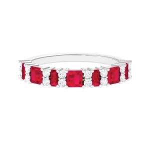 Lab Grown Ruby and Diamond Classic Eternity Band Ring