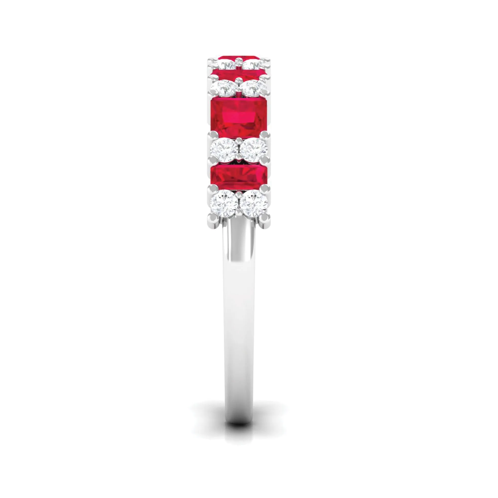 Lab Grown Ruby and Diamond Classic Eternity Band Ring