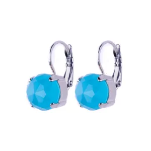 Large Round Leverback Earrings in "Blue Quartz" *Custom*