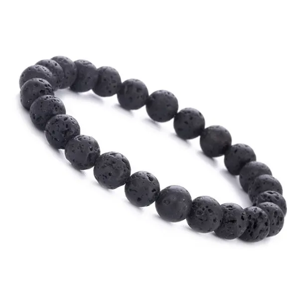 Lava Stone Beaded Bracelet (Circumference 19cm) 火山石串珠手鍊 (鍊長 19cm) (KJBR16209)