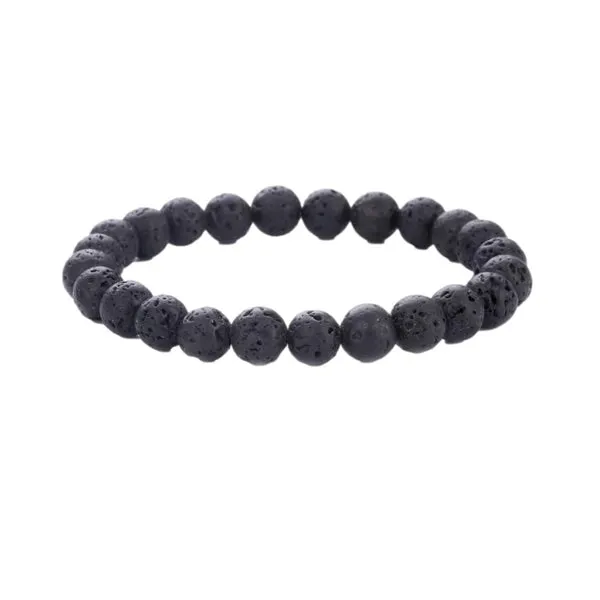 Lava Stone Beaded Bracelet (Circumference 19cm) 火山石串珠手鍊 (鍊長 19cm) (KJBR16209)