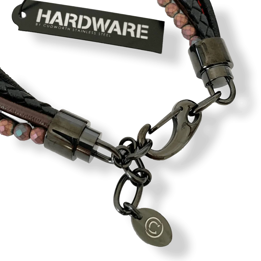 Leather Bracelet-beaded- 630-97