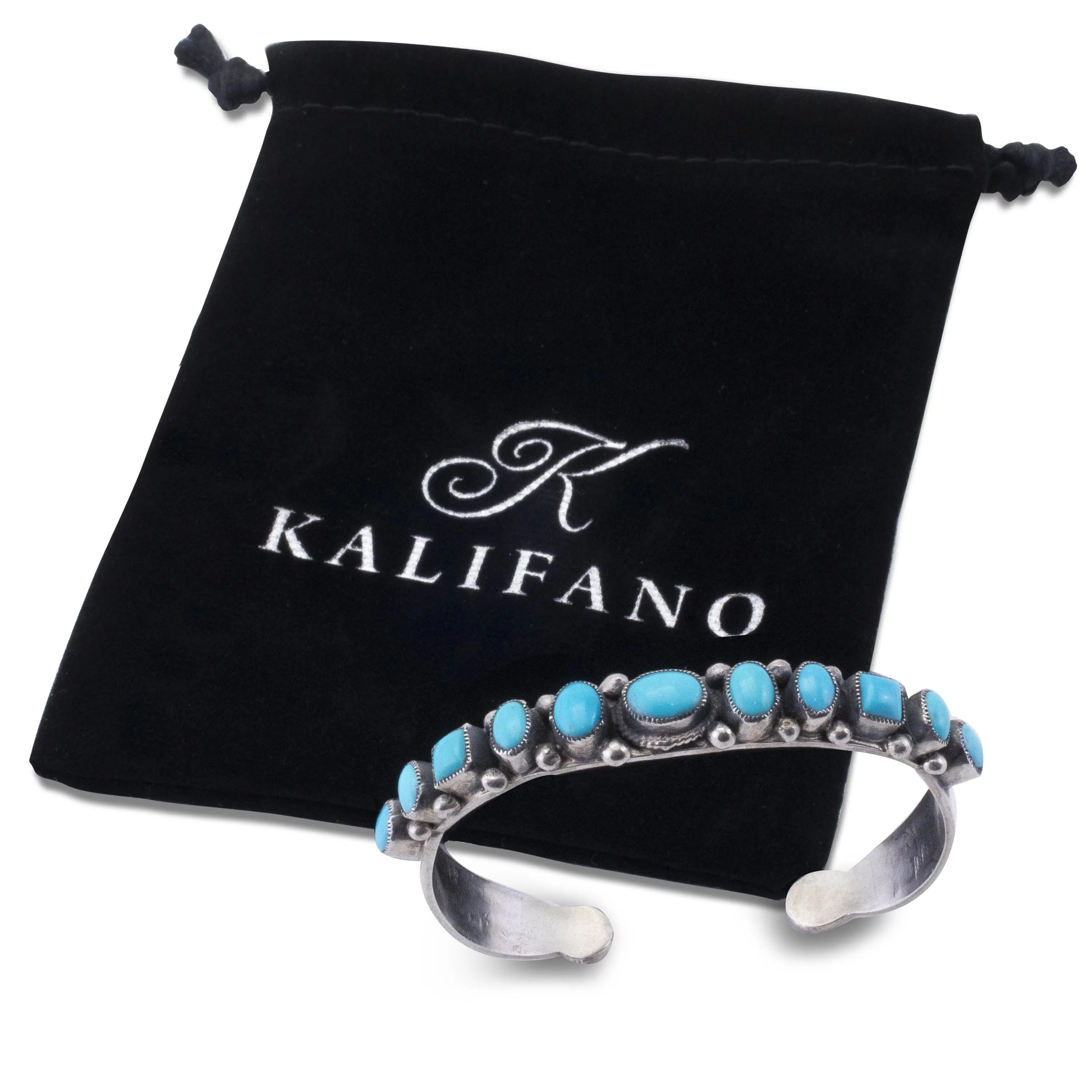 Leo Feeney Sleeping Beauty Turquoise with Coral Accents USA Native American Made 925 Sterling Silver Cuff