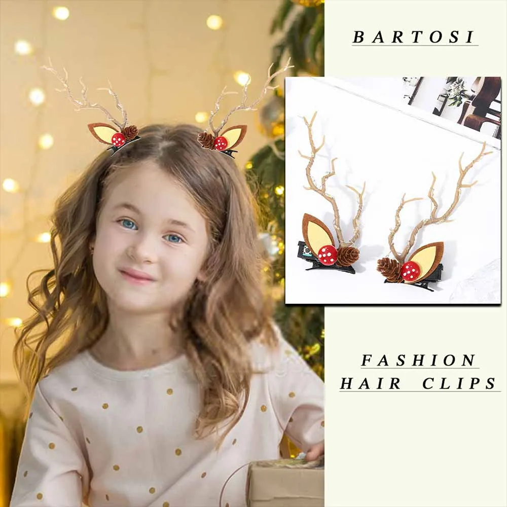 Lights up Christmas Hair LED  Clips Reindeer Antlers HP001