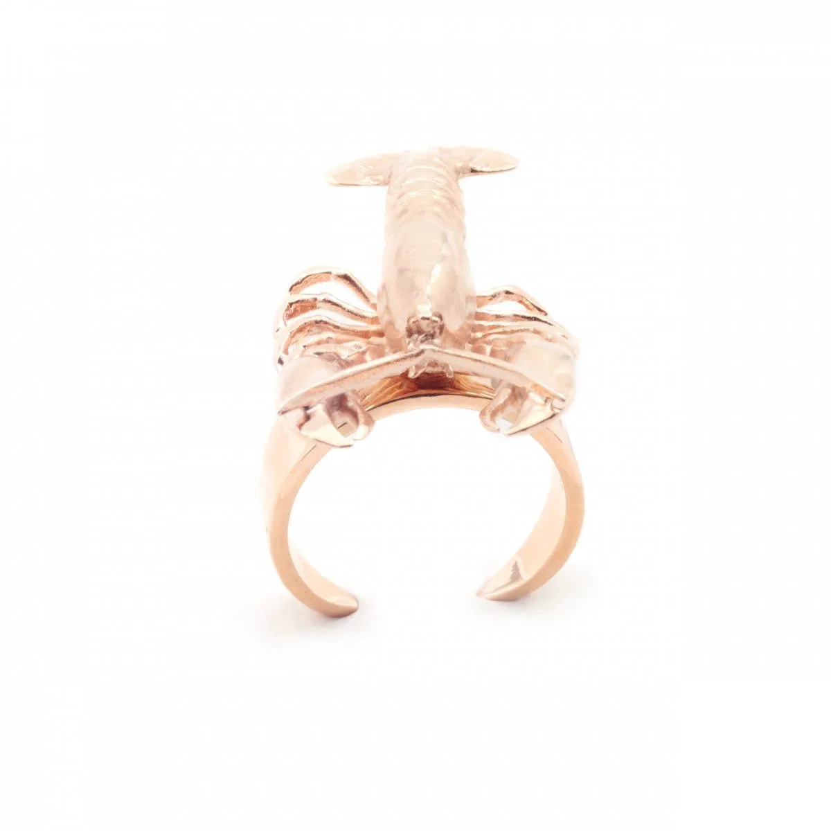 Lobster ring rose gold plated by Bill Skinner