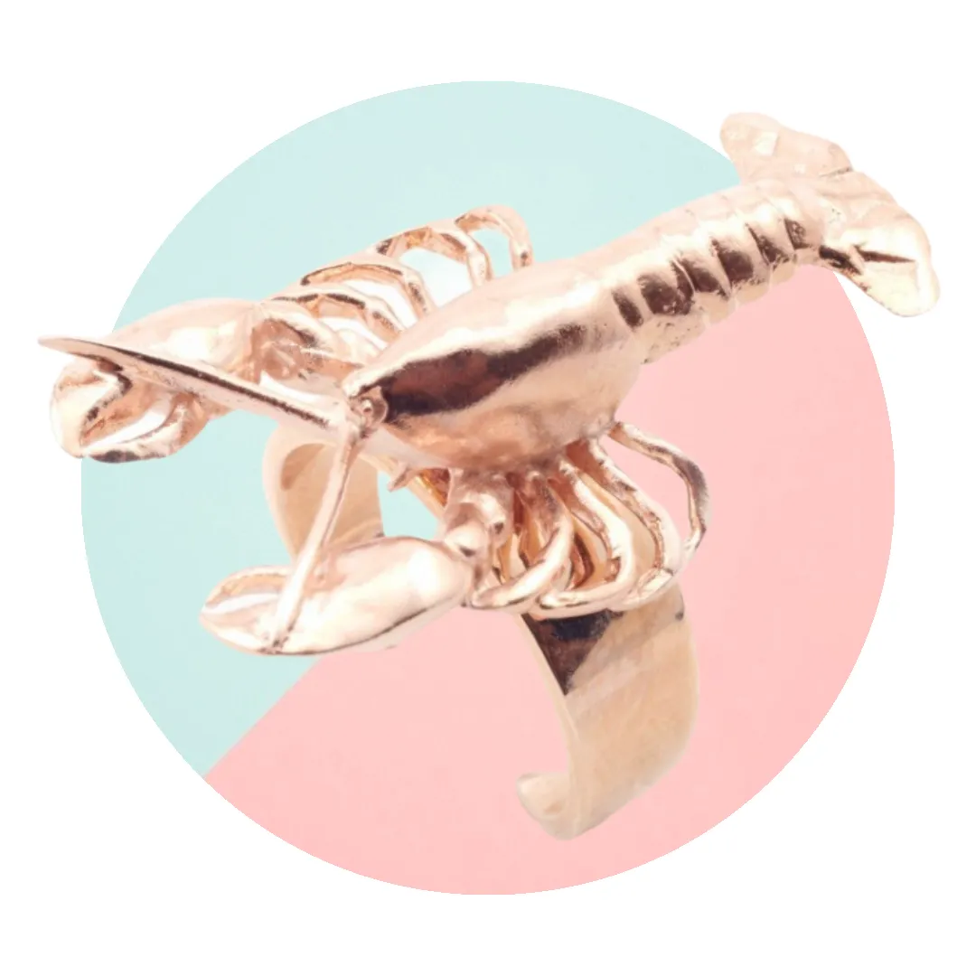 Lobster ring rose gold plated by Bill Skinner