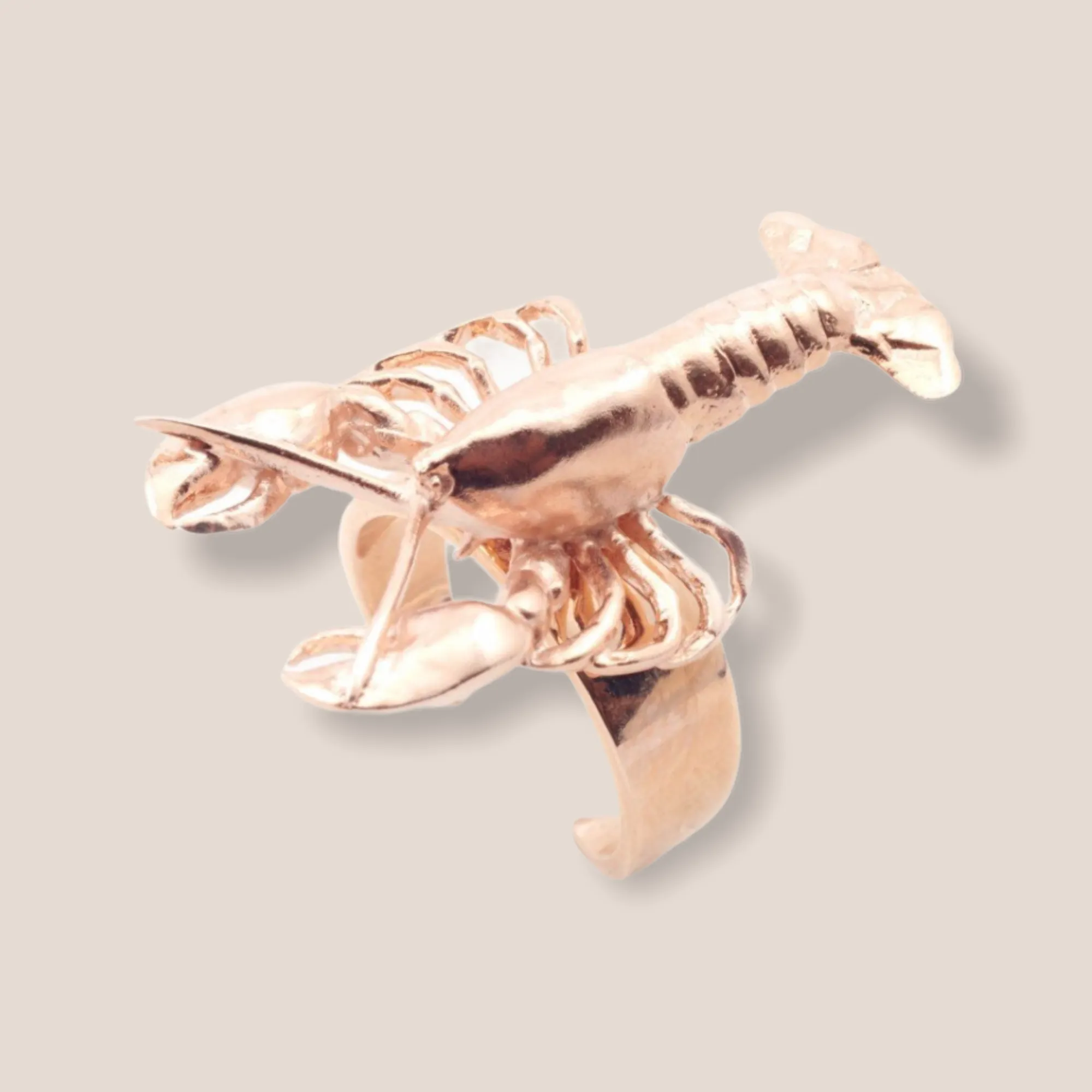 Lobster ring rose gold plated by Bill Skinner