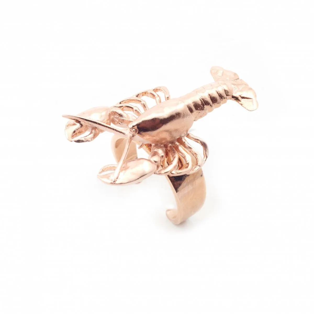 Lobster ring rose gold plated by Bill Skinner