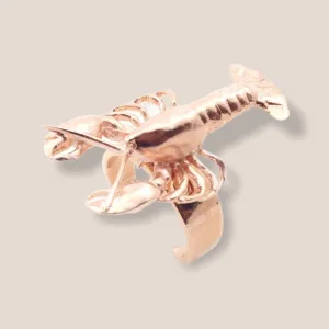 Lobster ring rose gold plated by Bill Skinner