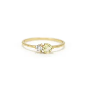 Luma Gemstone Ring Lemon Quartz   White Topaz