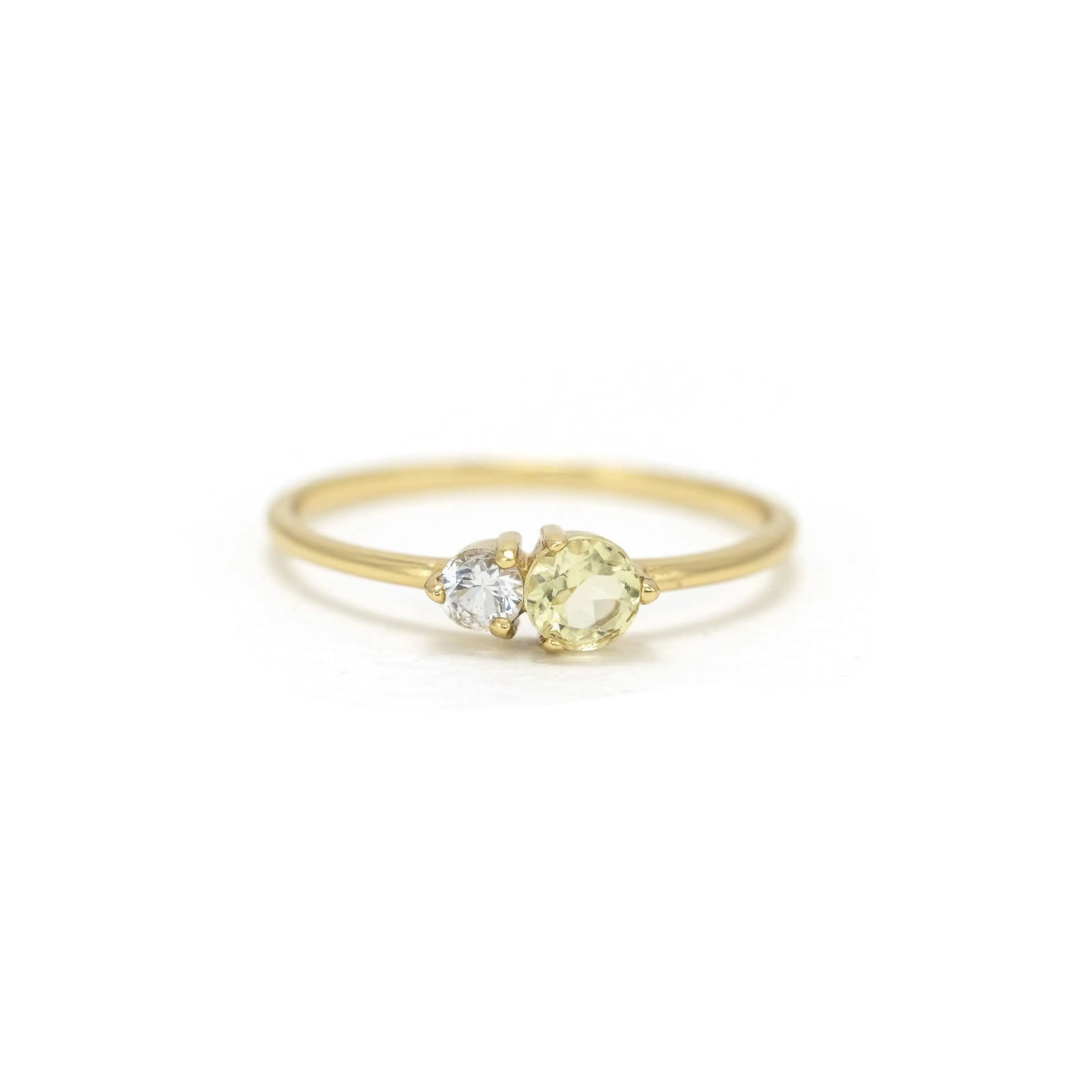 Luma Gemstone Ring Lemon Quartz   White Topaz