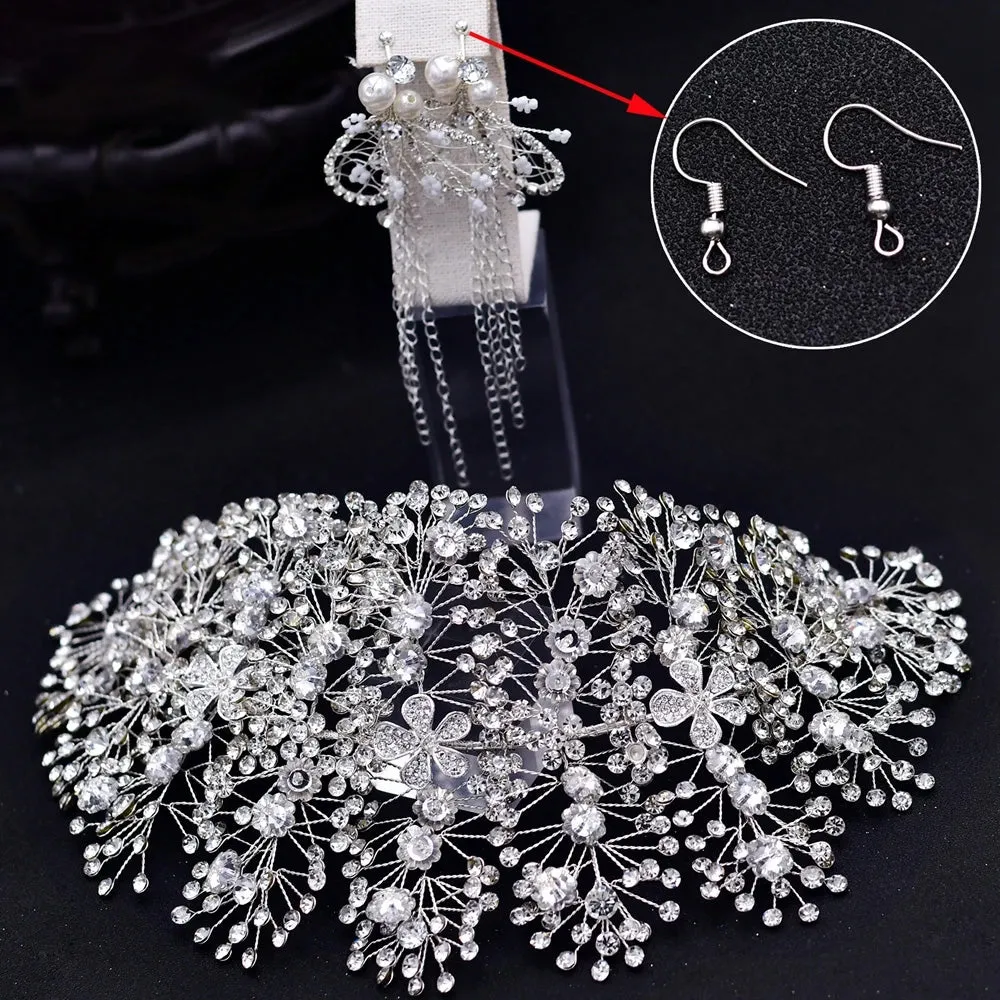 Luxurious Clear Crystal Headband for Bridal Wedding Handmade Bridal Hair Accessories