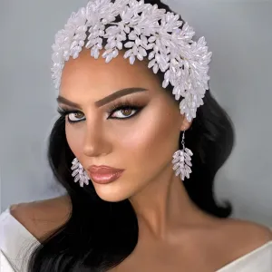 Luxurious Clear Crystal Headband for Bridal Wedding Handmade Bridal Hair Accessories