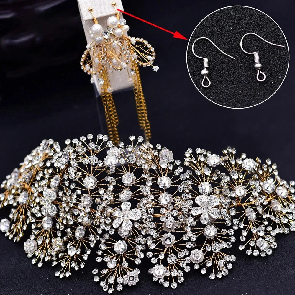 Luxurious Clear Crystal Headband for Bridal Wedding Handmade Bridal Hair Accessories