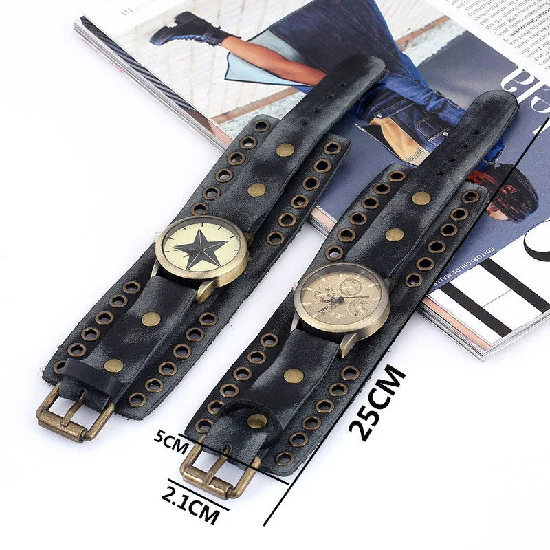Luxurious Patina Suede Leather Band Watch