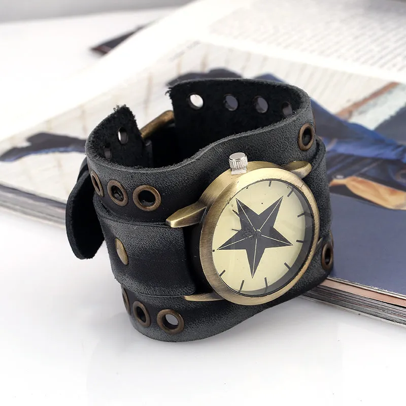 Luxurious Patina Suede Leather Band Watch
