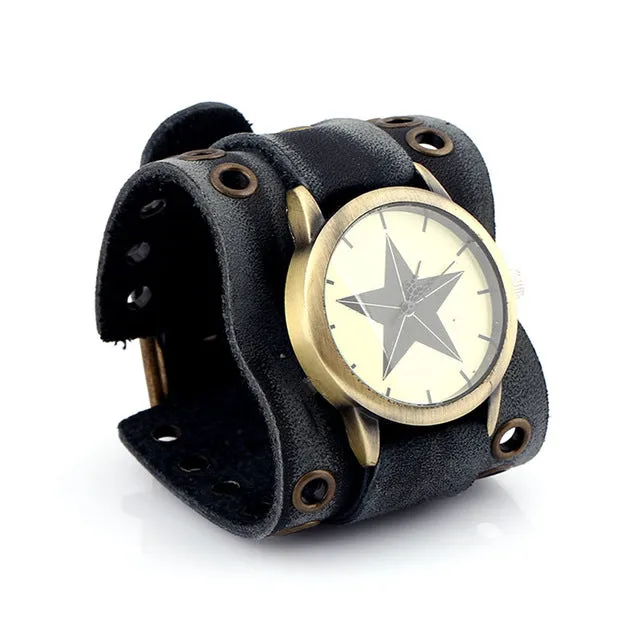 Luxurious Patina Suede Leather Band Watch