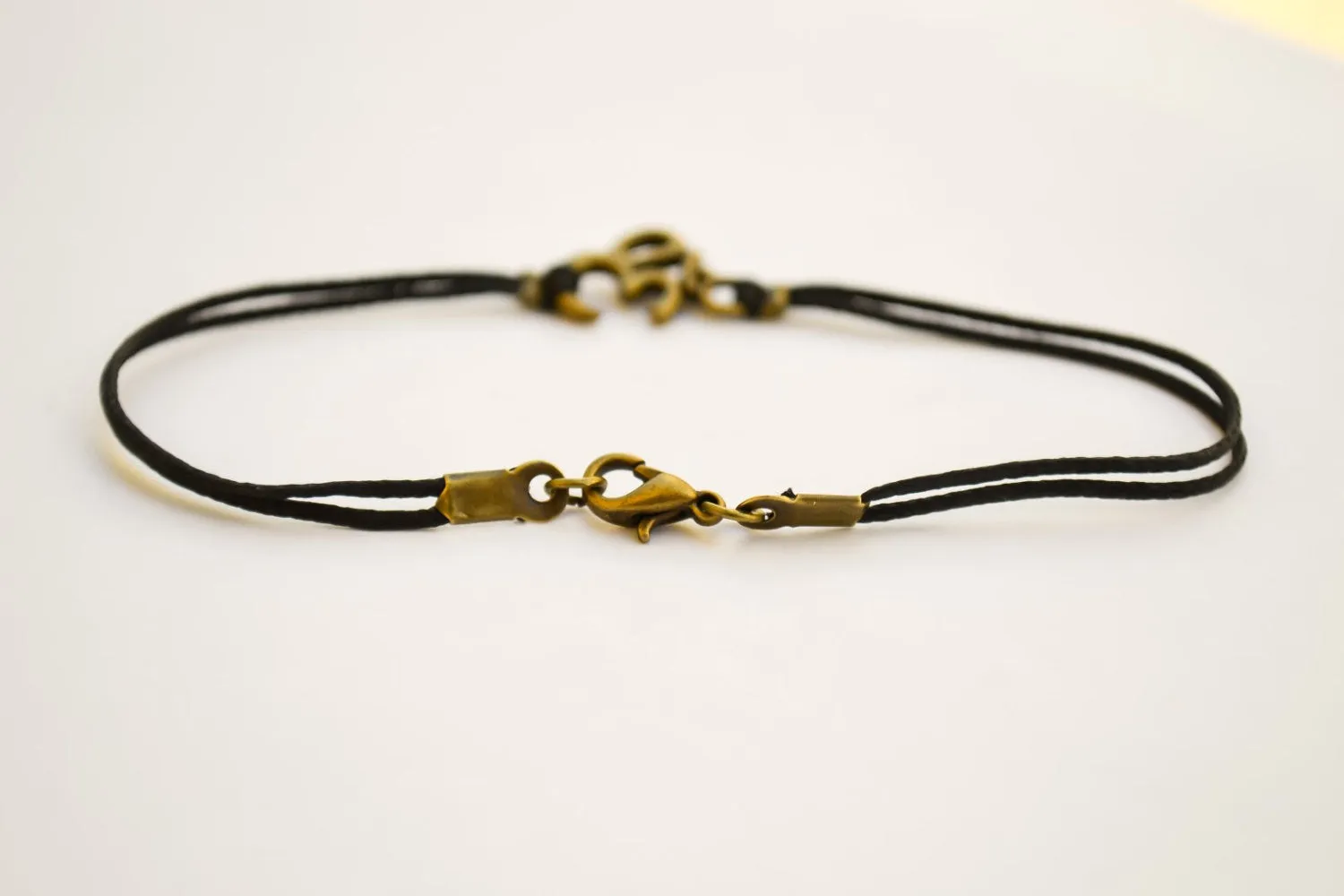 Men's bracelet with bronze tone Om charm, Yoga bracelet for men