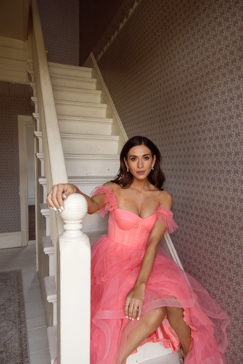 Mia Dress - Coral Pink